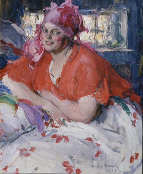 Архипов А.Е. (1862—1930). Молодая крестьянка в красной кофте. 1920 