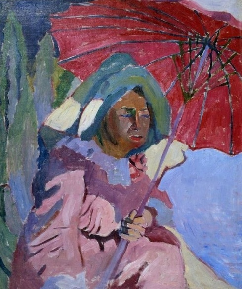 Лентулов А. В. (1882-1943). Женщина под  зонтом. 1910