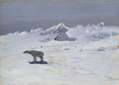 Борисов А.А. (1866–1934). Лунная ночь. Медведь на охоте. 1899