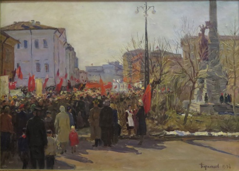 Первомайская демонстрация в Архангельске. 1954